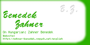 benedek zahner business card